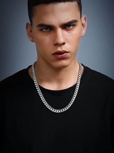 ChainsPro Men's Chunky Miami Cuban Chain Necklace, Gold Plated, 18-30 Inch Length