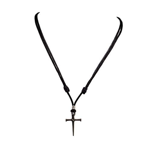 BlueRica Adjustable Cord Necklace with Nail & Cross