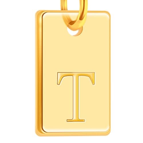 Poxtex Gold Plated Initial Necklace, Non-Tarnish, Women's Square Pendant Jewelry_gifts