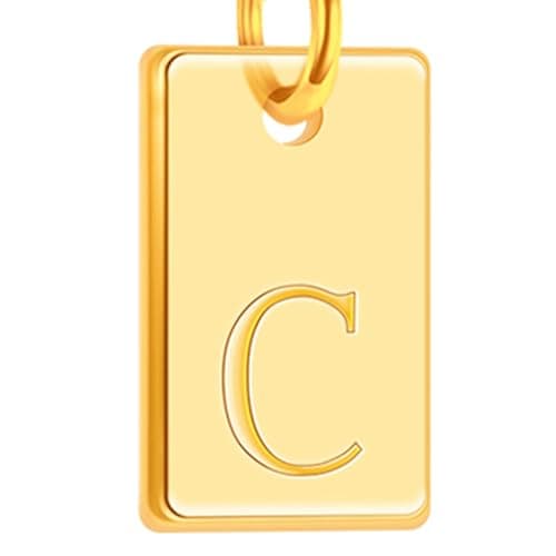 Poxtex Gold Plated Initial Necklace, Non-Tarnish, Women's Square Pendant Jewelry_gifts