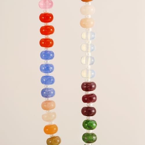 Hoifu Boho Gold-Plated Beaded Necklace with A-Z Pendant, Trendy Women's Beach Gift