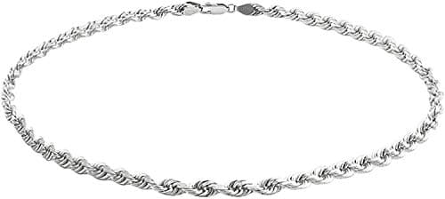 Savlano 925 Sterling Silver Solid Italian Figaro Anklet for Women, 0.8mm-5mm, Gift Box Included
