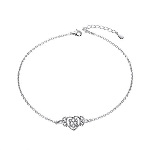 S925 Sterling Silver Evil Eye Starfish Heart Anklet for Women