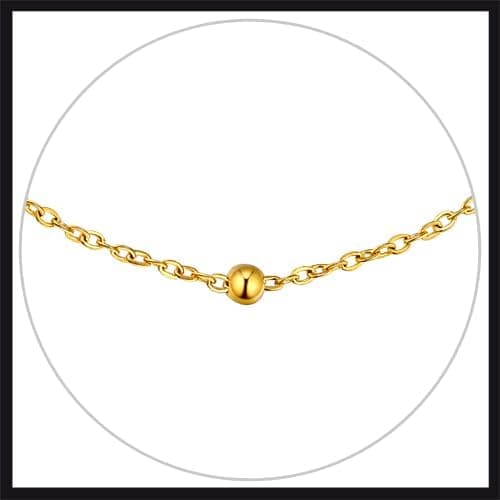 FaithHeart Women's Silver Stainless Steel Anklets(luaan link/beaded/Figaro) Summer Beach Jewelry, Adjustable & Waterproo