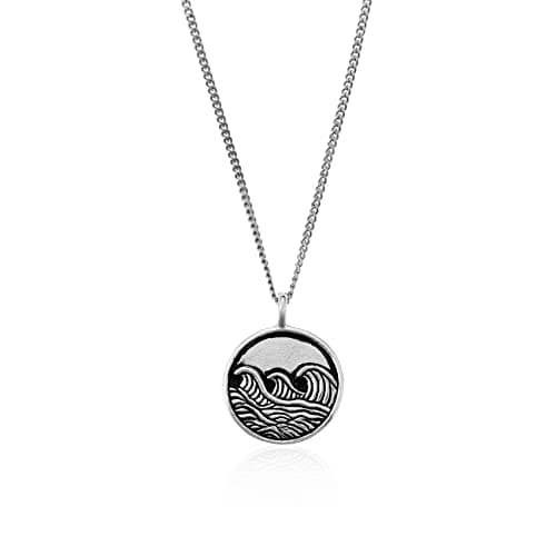 Nami Mens Silver Pendant Necklace 23" Stainless Steel Chain Premium Gift