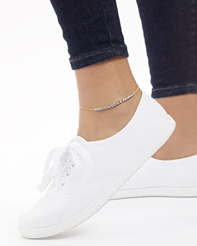 Waterproof 14K Gold & Sterling Silver Plated Anklets for Women