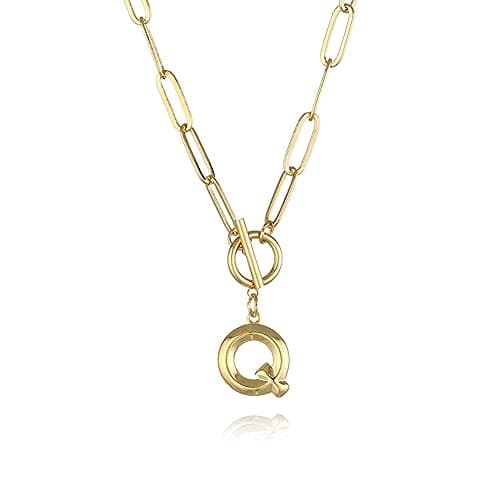 Eben-Ezer Hiphop Gold Initial A-Z Pendant Thick Chain Necklace