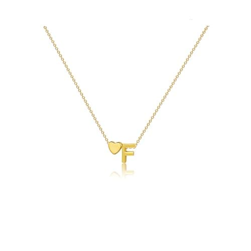 CAROVO 14K Gold Plated Heart Initial Necklaces for Women A-Z
