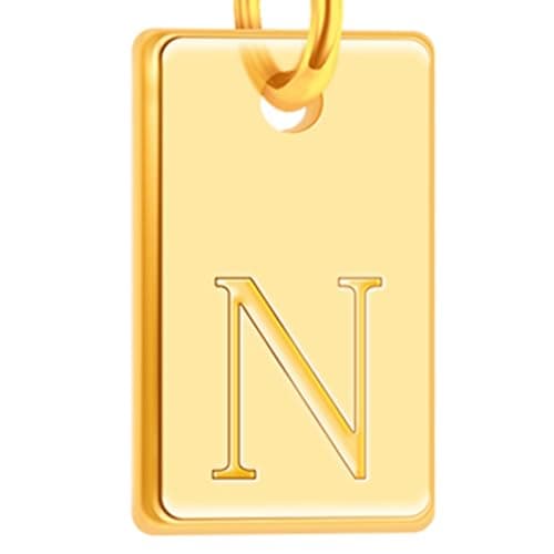 Poxtex Gold Plated Initial Necklace, Non-Tarnish, Women's Square Pendant Jewelry_gifts