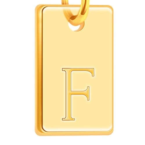 Poxtex Gold Plated Initial Necklace, Non-Tarnish, Women's Square Pendant Jewelry_gifts