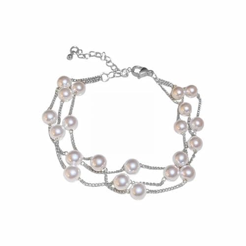 Trendy Gold Plated Pearl Initial Bracelets for Women