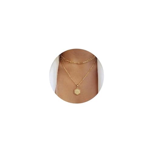 MooHamm Women's Dainty 18K Gold Plated Initial Necklace | Trendy & Personalized