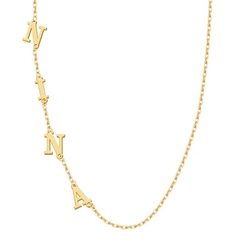 Yopicks Custom Initial 14K Gold Plated Necklaces for Women | Personalized Mama Gift
