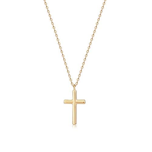 Befettly Tiny 14k Gold Filled Faith Cross Necklace