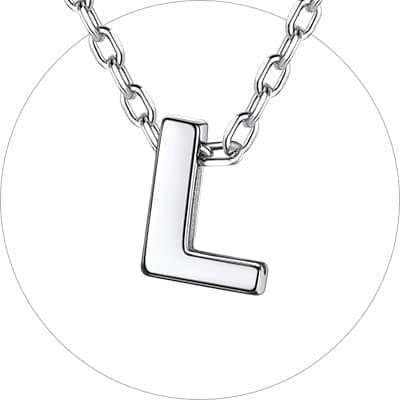 Chic Silver 925 Sterling Initial Necklace for Women, Personalized Gift (with Box)