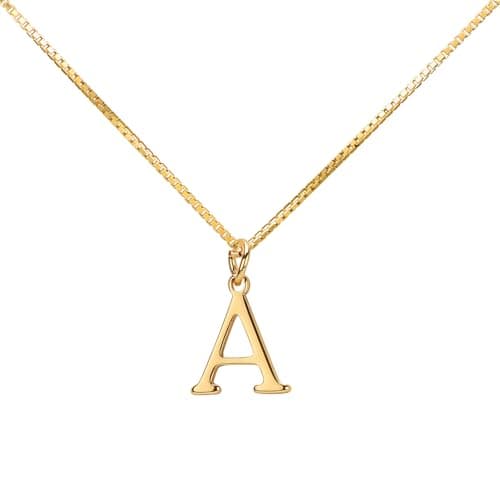 Anourney 14K Gold Initial Choker, Personalized Letter Pendant Necklace for Women