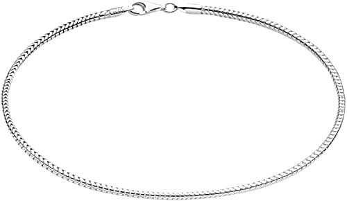 Savlano 925 Sterling Silver Solid Italian Figaro Anklet for Women, 0.8mm-5mm, Gift Box Included