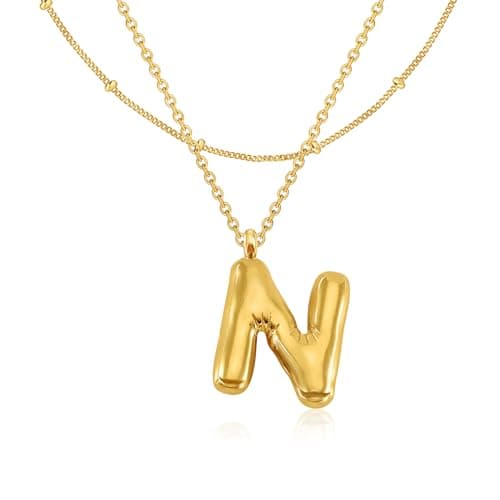 GIFT4U 18K Gold Plated Letter Necklace for Women
