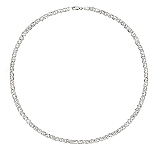 Savlano 925 Sterling Silver Solid Italian Figaro Anklet for Women, 0.8mm-5mm, Gift Box Included