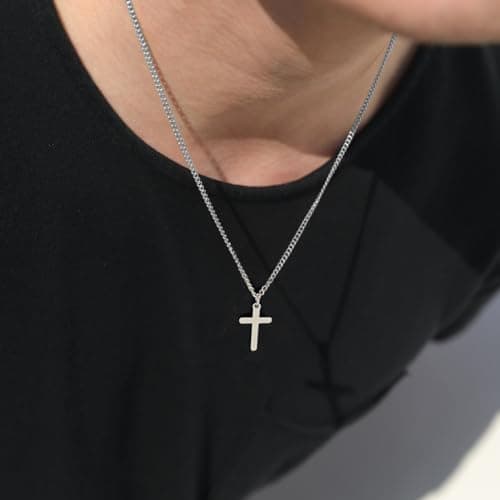 Joxevyia Cross Necklace - 14K Gold Filled Stainless Steel for Men & Women