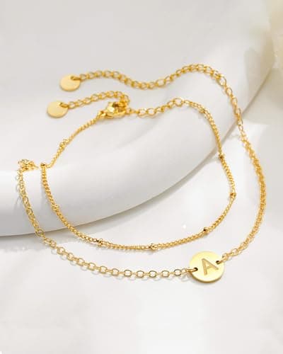 Decholly Gold Plated Initial Letter Bracelet for Women & Girls