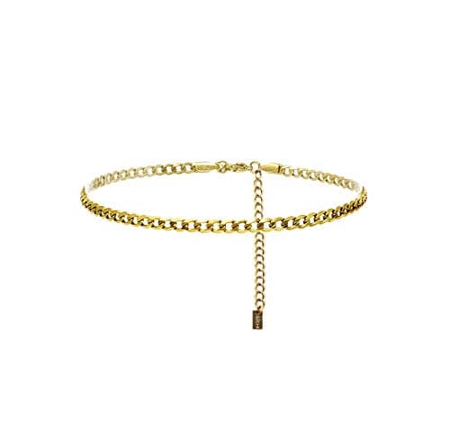 Fashion 21 Stainless Steel Cuban Rope Chain Anklet for Women Adjustable Waterproof Beach Fashion