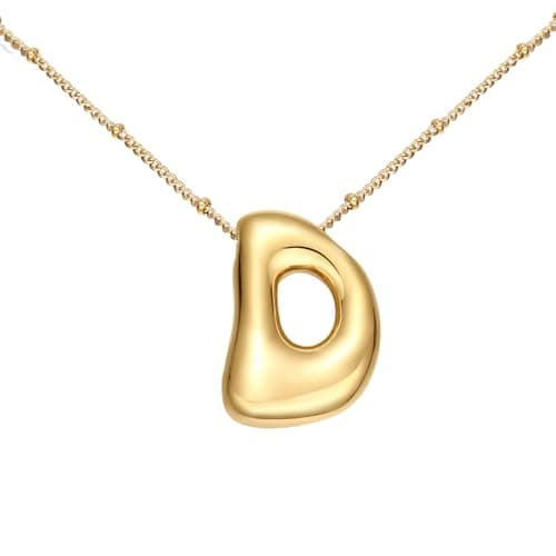 VOJO Gold Plated Balloon Letter Pendant Necklace for Women
