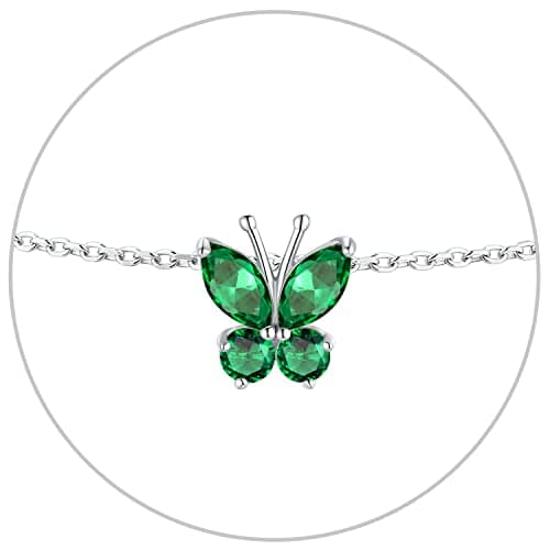 SILVERCUTE 925 Sterling Silver Butterfly Anklet for Women Waterproof Summer Beach Jewelry 22-27cm