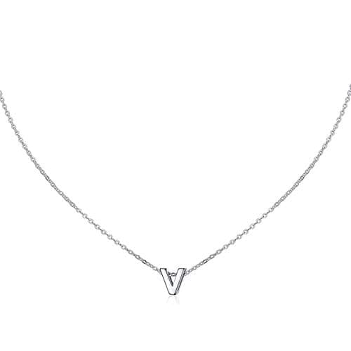 MOMOL Women's Stainless Steel Initial Necklace Personalized Name NecklaceSetBranchting
