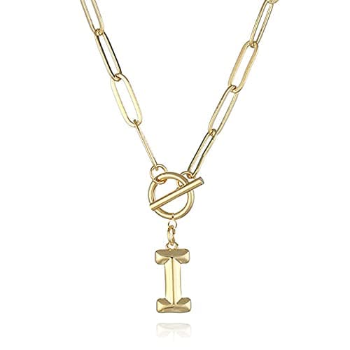 Eben-Ezer Hiphop Gold Initial A-Z Pendant Thick Chain Necklace