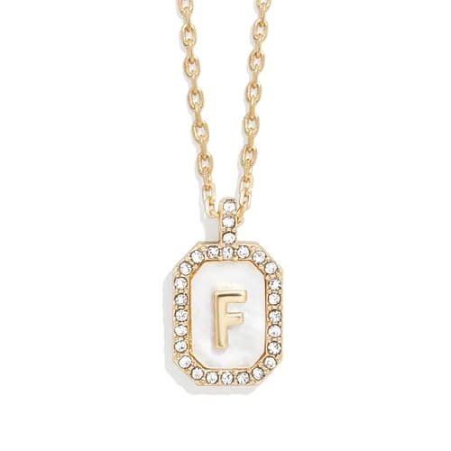BaubleBar Gold & Mother of Pearl Initial Necklaces