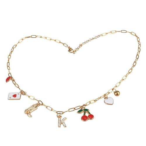 JokZan Women's Beach Charm A-Z Gold Charms Choker Necklace Personalized for Her