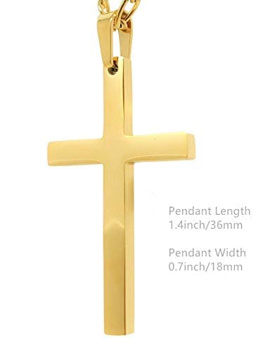 FZTN Gold Plated Figaro Chain Necklace for Men & Women, 18-26 Inch