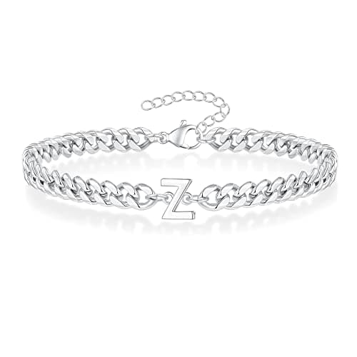 FOCOOG Men's Gold & Silver Initial Bracelet - Custom Adjustable Gift for Him Husband Dad
