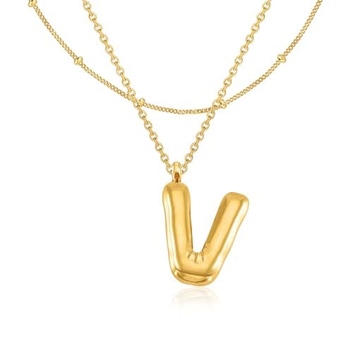 GIFT4U 18K Gold Plated Letter Necklace for Women
