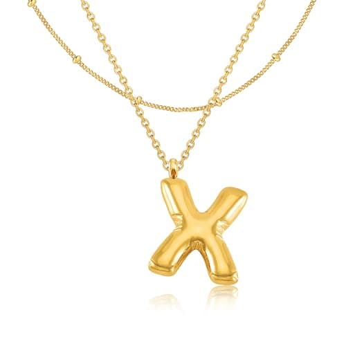 GIFT4U 18K Gold Plated Letter Necklace for Women