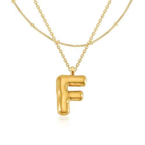 GIFT4U 18K Gold Plated Letter Necklace for Women