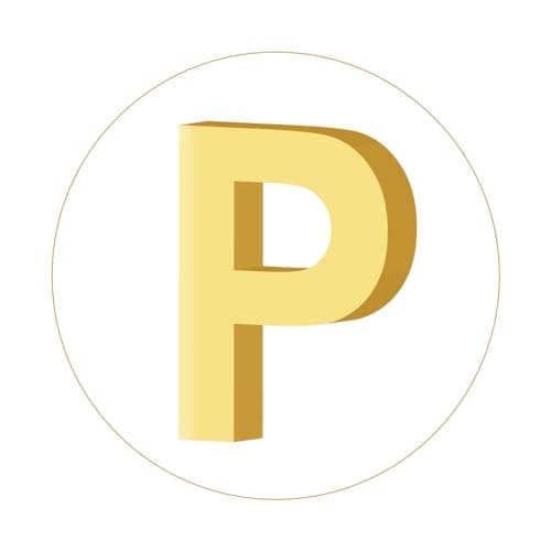 Doubgood 18K Gold Plated Beaded Bracelet with Alphabet Pendant