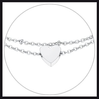 FaithHeart Women's Silver Stainless Steel Anklets(luaan link/beaded/Figaro) Summer Beach Jewelry, Adjustable & Waterproo