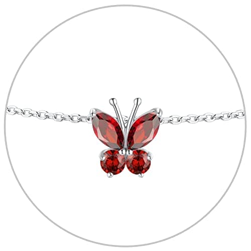 SILVERCUTE 925 Sterling Silver Butterfly Anklet for Women Waterproof Summer Beach Jewelry 22-27cm
