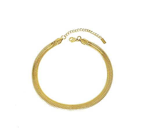 Fashion 21 Stainless Steel Cuban Rope Chain Anklet for Women Adjustable Waterproof Beach Fashion