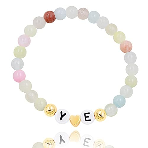 Personalized Name Bracelet with Natural Pearl and Afghan Jade for Women
