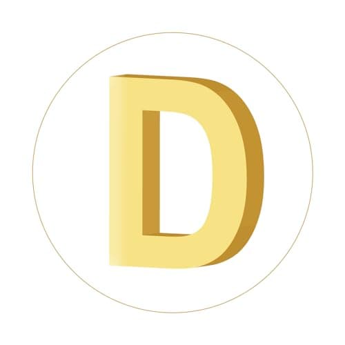 Doubgood 18K Gold Plated Beaded Bracelet with Alphabet Pendant
