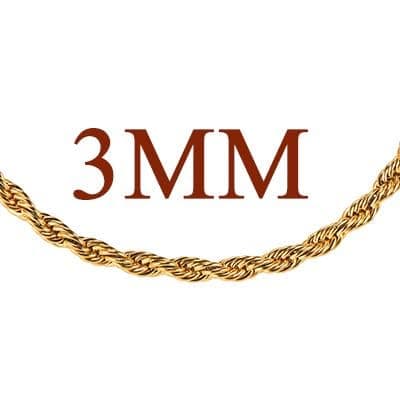 18K Gold or Rose Gold Stainless Steel Heart/Rope/Figaro/Cuban Chain Ankletbracelet, 25-30 CM