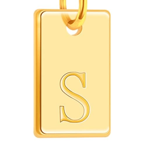 Poxtex Gold Plated Initial Necklace, Non-Tarnish, Women's Square Pendant Jewelry_gifts