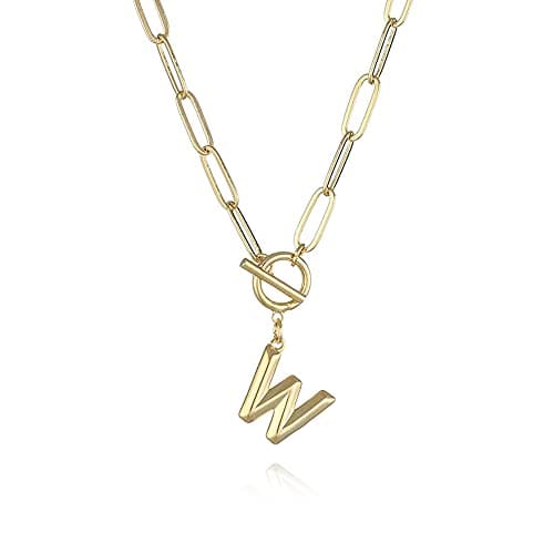 Eben-Ezer Hiphop Gold Initial A-Z Pendant Thick Chain Necklace