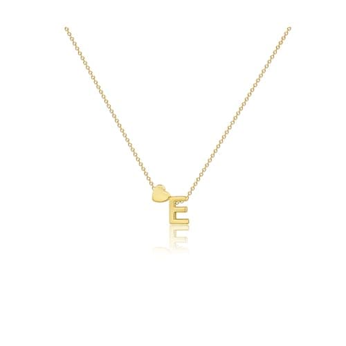 CAROVO 14K Gold Plated Heart Initial Necklaces for Women A-Z