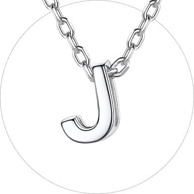 Chic Silver 925 Sterling Initial Necklace for Women, Personalized Gift (with Box)