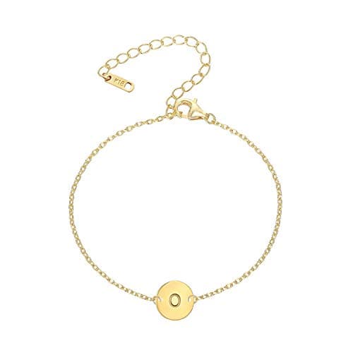 MOMOL Initial Charm 18K Gold Plated Bracelet for Women