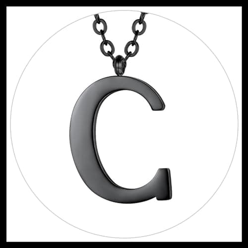 PROSTEEL Women's Trendy Gold Plated Black 316 Stainless Steel Initial Necklace, Adjustable 20-22"imentierten Mineralwass